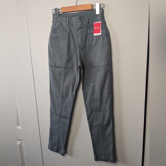 NWT Spanx Twill Straight Leg Pant color Hazy Blue Grey size XS - Picture 6 of 16
